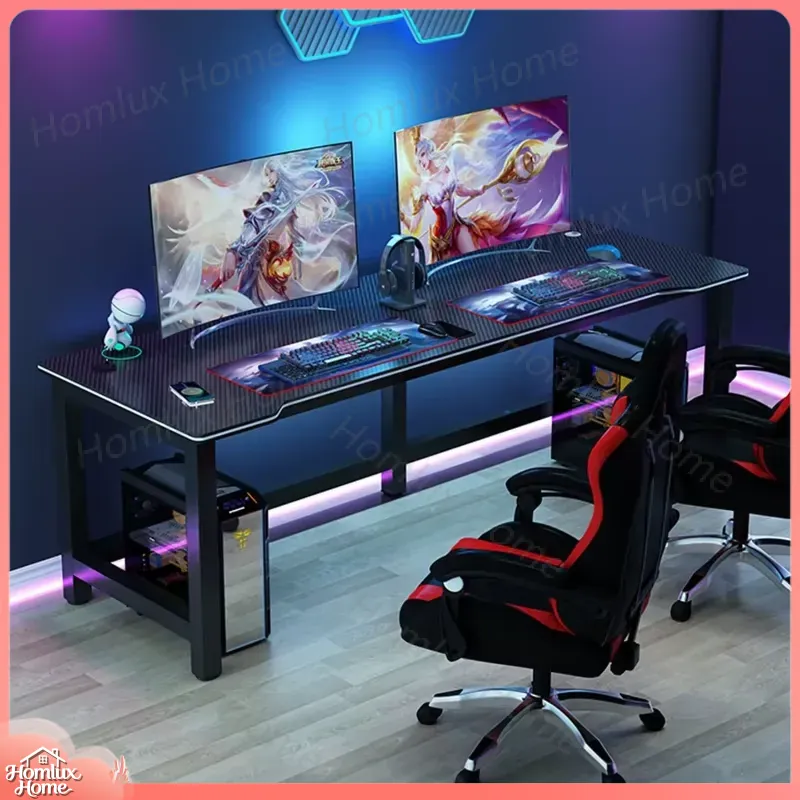 Carbon Fiber Texture Black Gam - Desk Setup L Shaped 评论和价格
