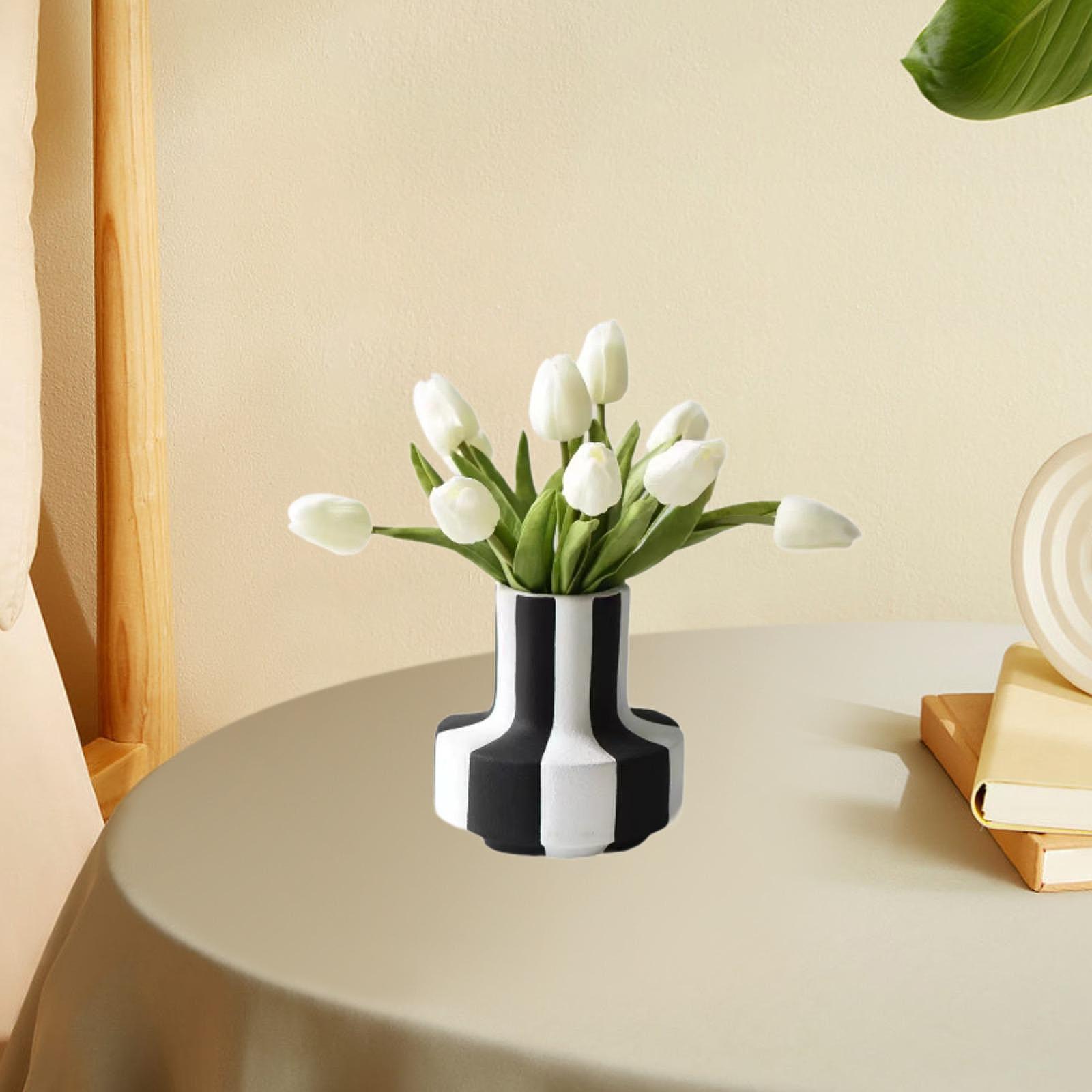 Elegant Black White Stripe Pla - Desk Setup Minimalist 评论和价格