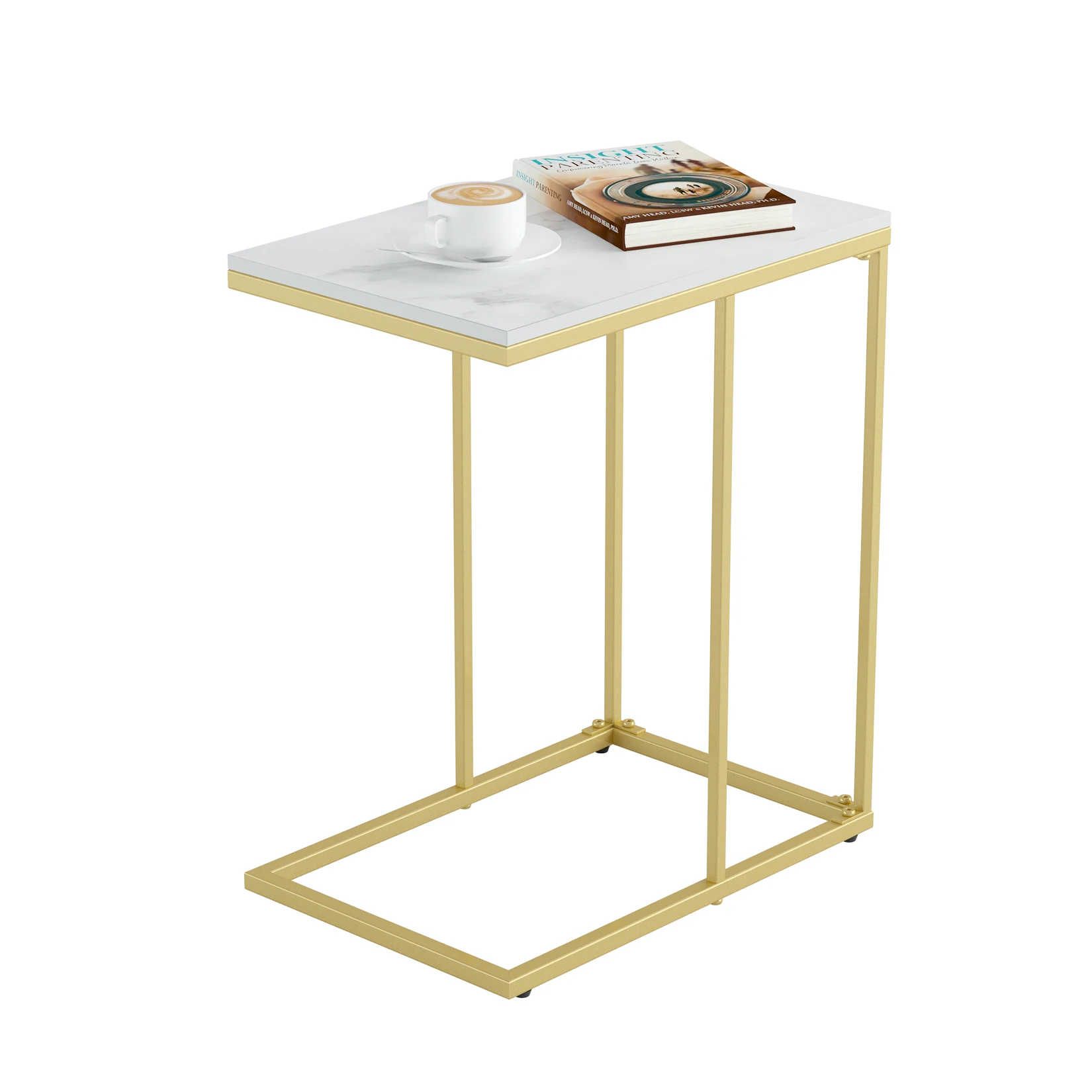 Marble Side End Table, C Shape - Desk Setup Minimalist 评论和价格