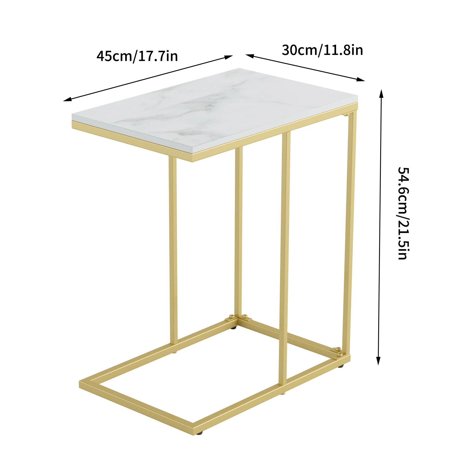 Marble Side End Table, C Shape - Desk Setup Minimalist 评论和价格